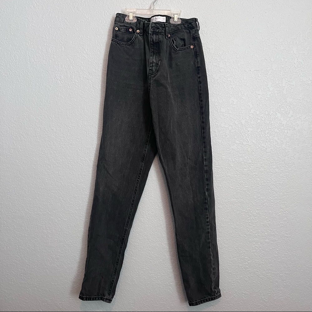 Topshop Tall Mom Jean in Black (6)